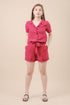 Sienna Paperbag Shorts in Maroon